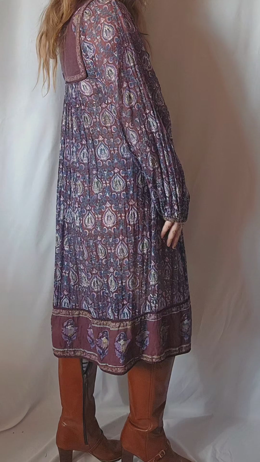 Vintage 70s Adini cotton Indian Dress XS