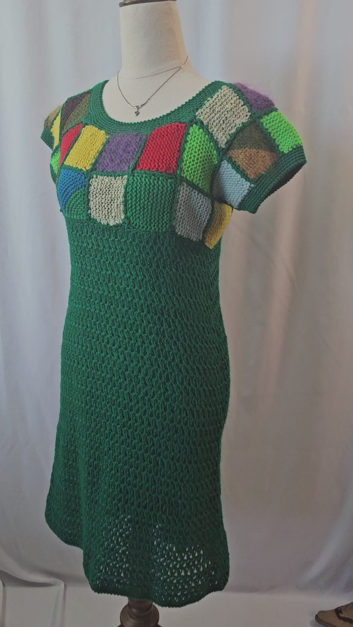 Vintage 70s crochet dress S