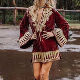 Chasing Unicorns Queen Of Hearts Velvet Tunic M rrp:900+