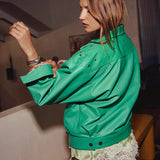 Chasing Unicorns Ride On Leather Jacket – Kelly Green | Size XS oversized can fit bigger sizes
