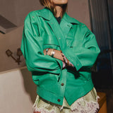Chasing Unicorns Ride On Leather Jacket – Kelly Green | Size XS oversized can fit bigger sizes