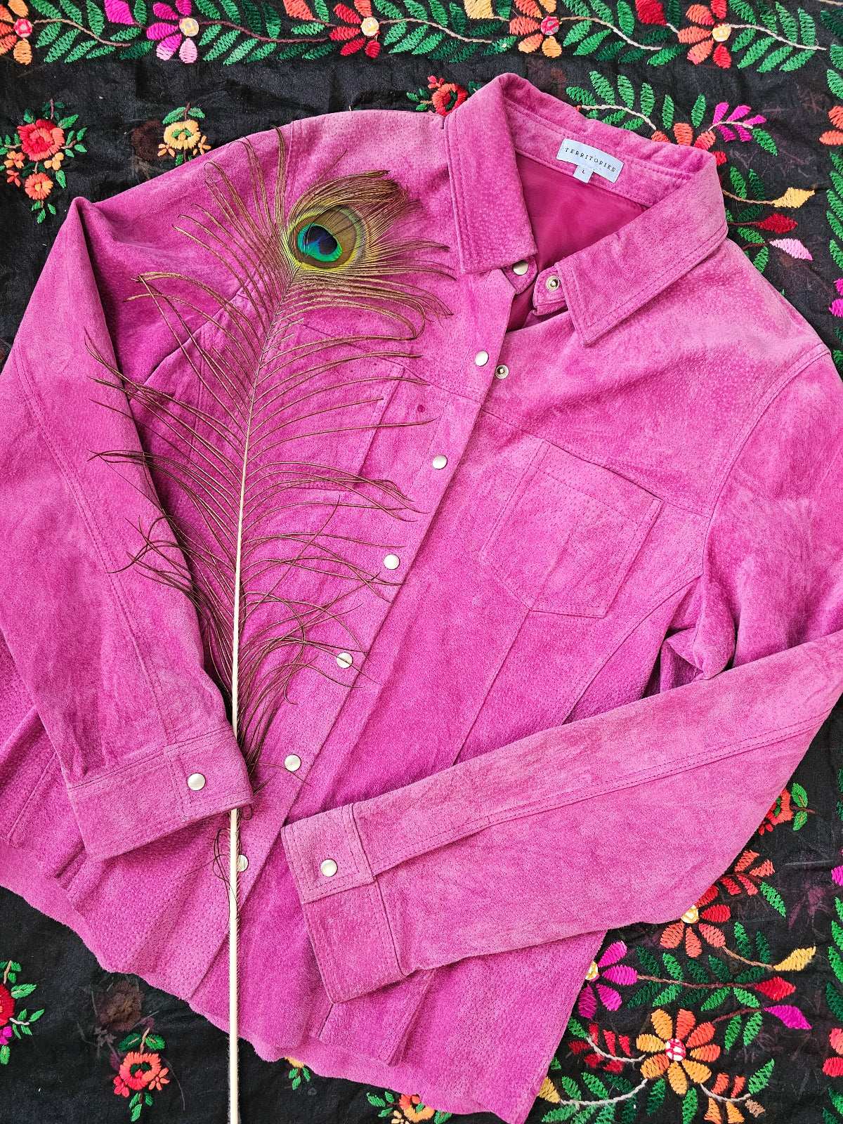 PINK SUEDE SHIRT BOHO