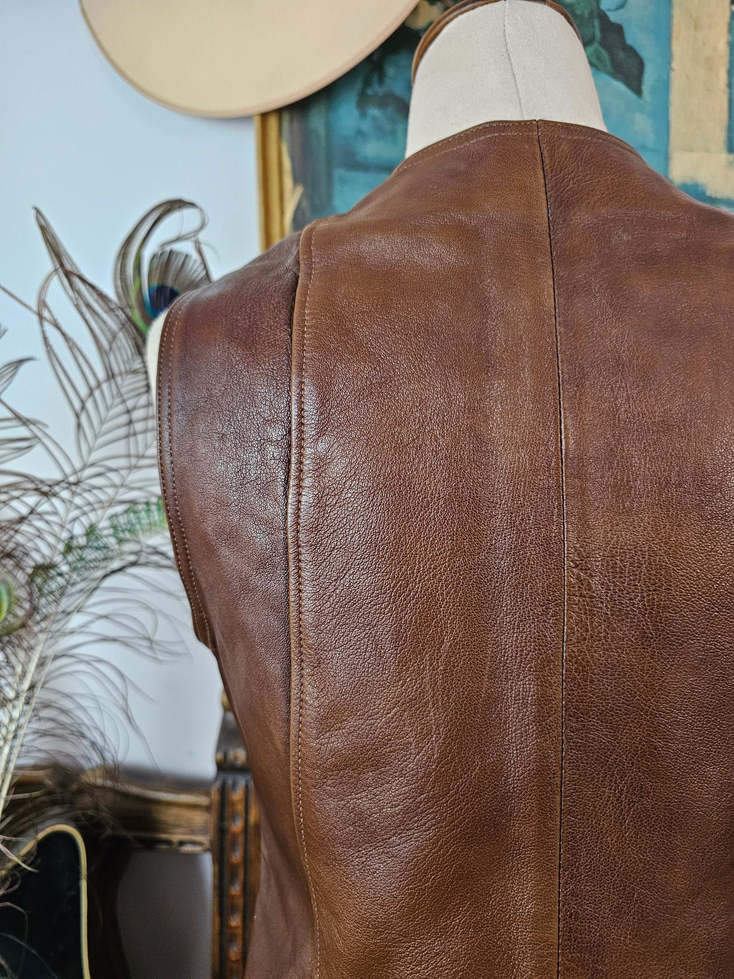 Leather Vest – Vintage Tooled Dream