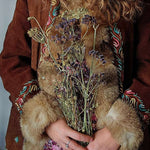 Vintage Suede & Fur Embroidered Coat – Boho Western Collector's Piece