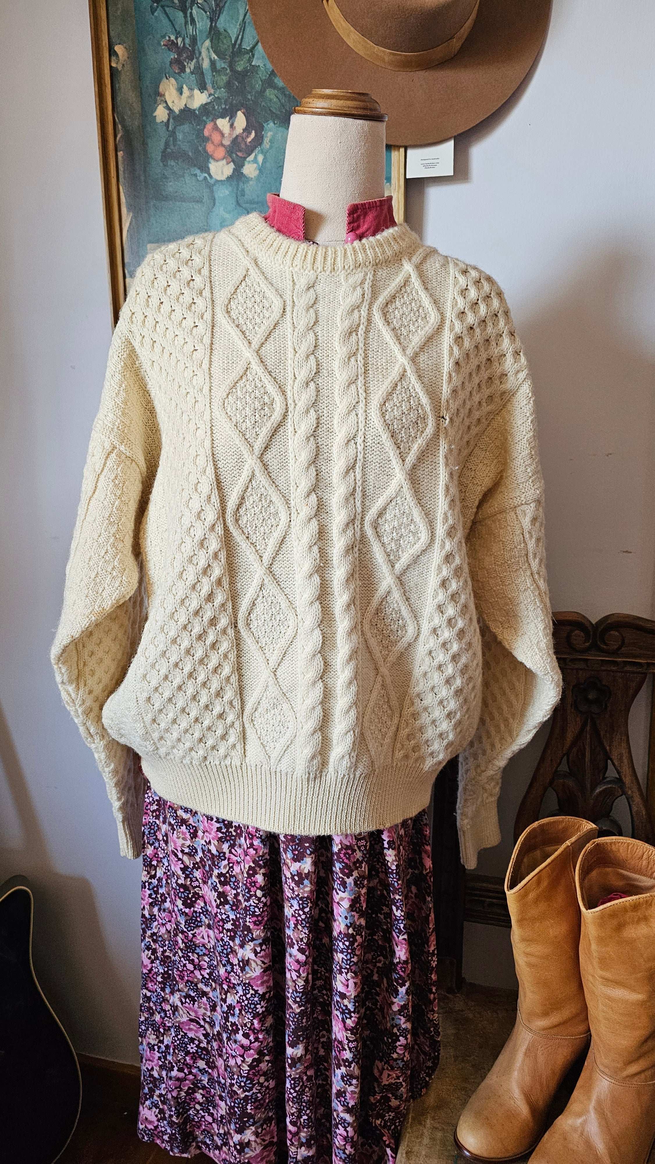 Vintage Gaeltarra G Ireland Aran Knit Jumper – Size 42