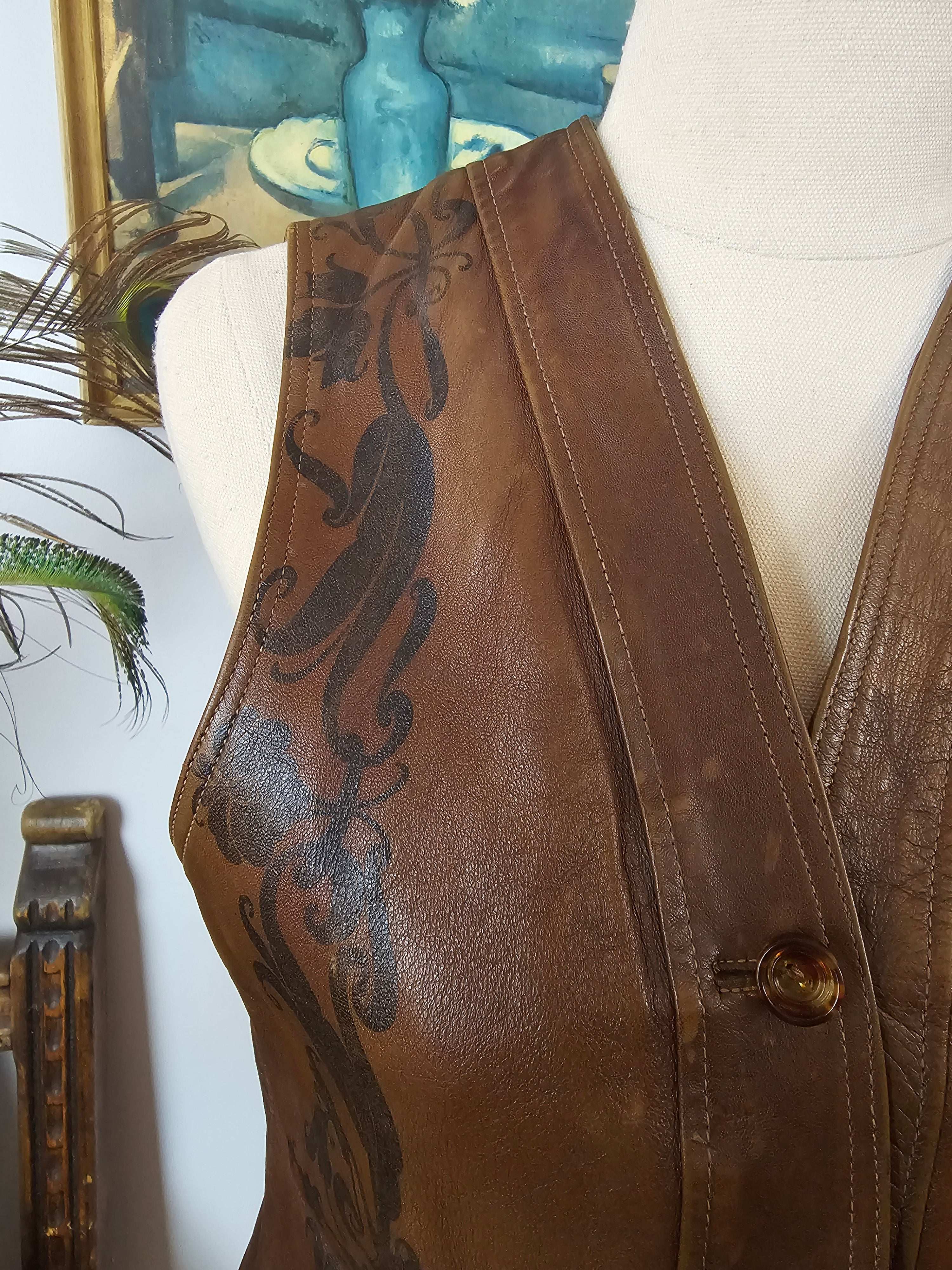 Leather Vest – Vintage Tooled Dream