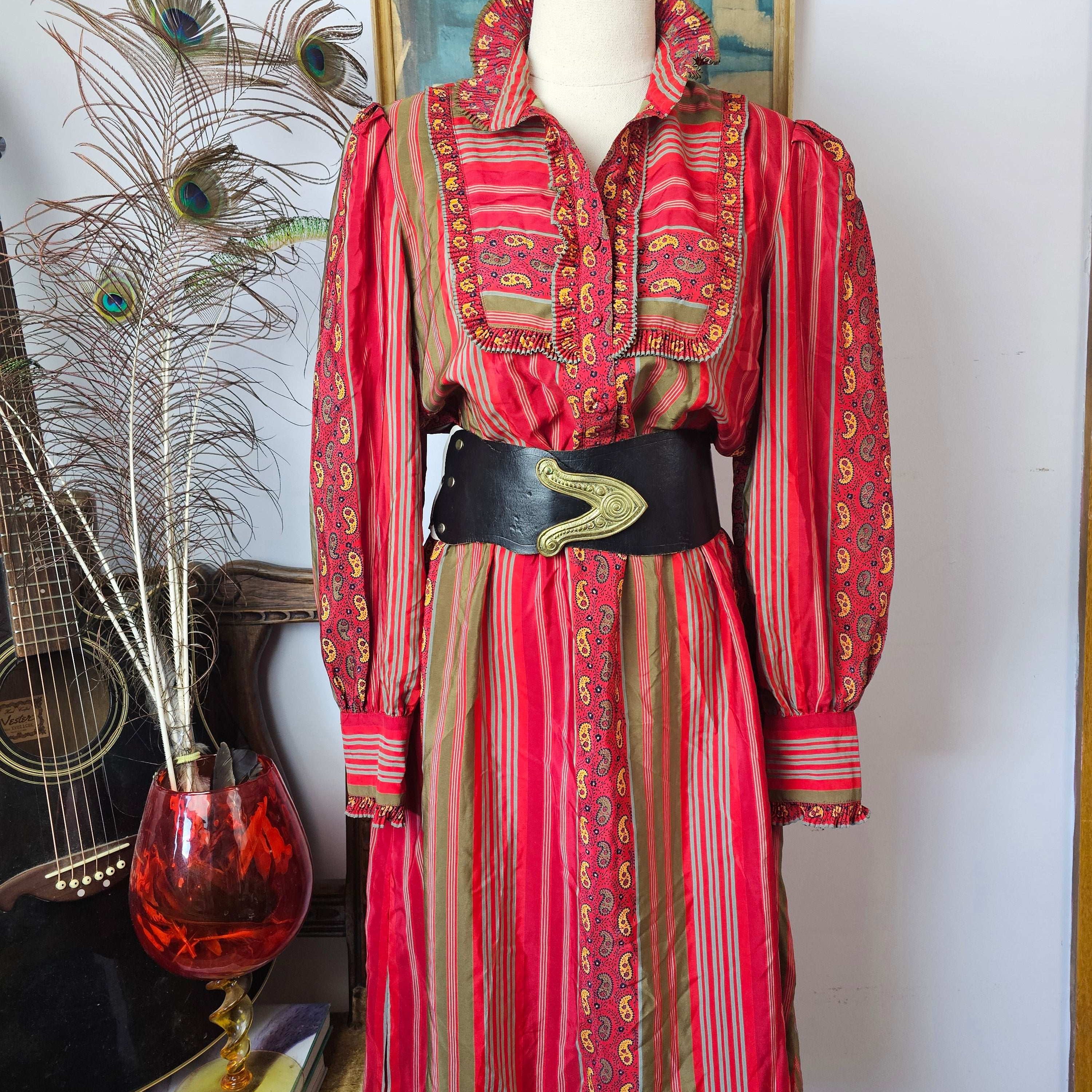 Vintage Western Paisley Shirt Dress | Bust 94cm | Length 107cm