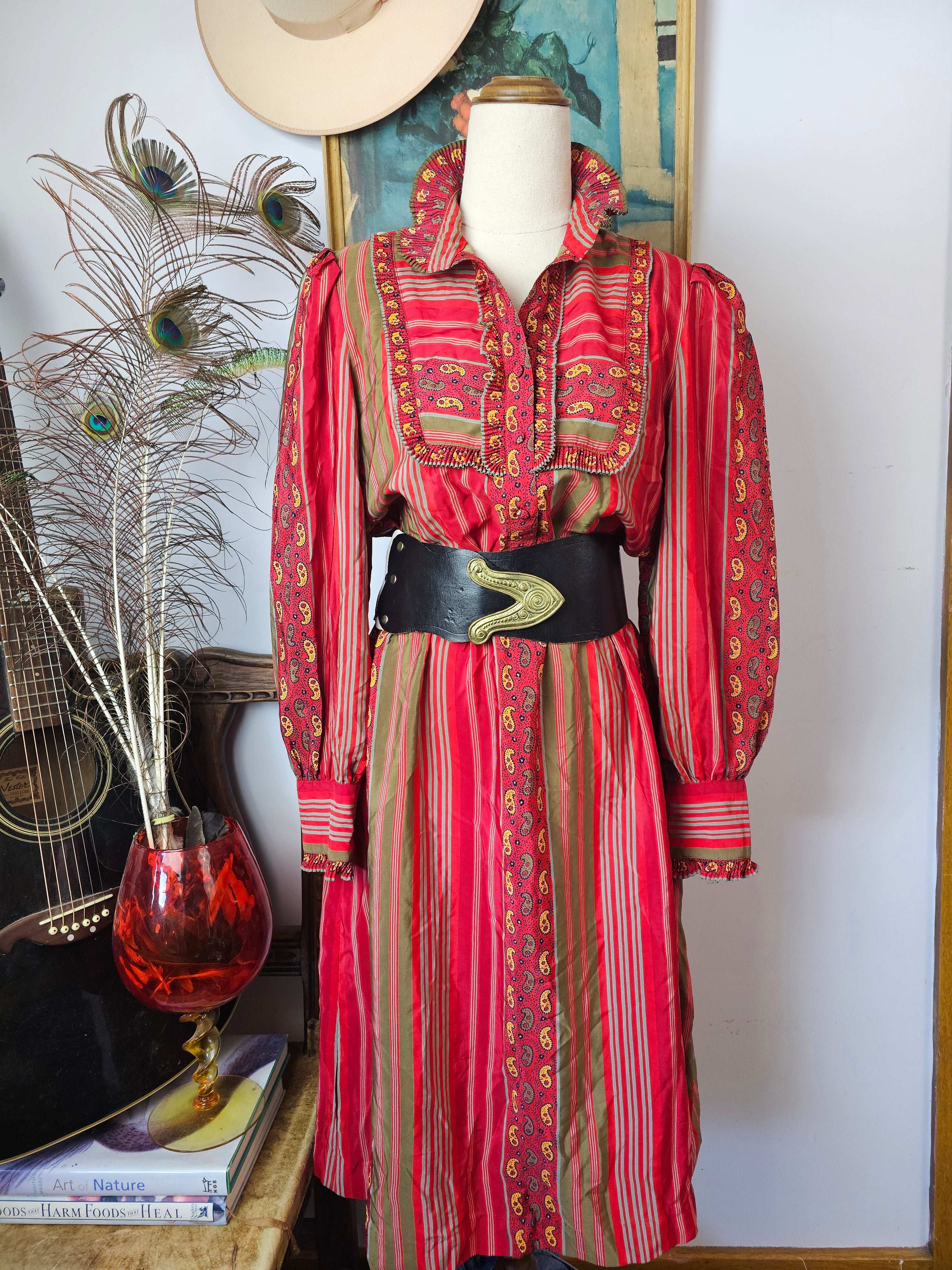 Vintage Western Paisley Shirt Dress | Bust 94cm | Length 107cm