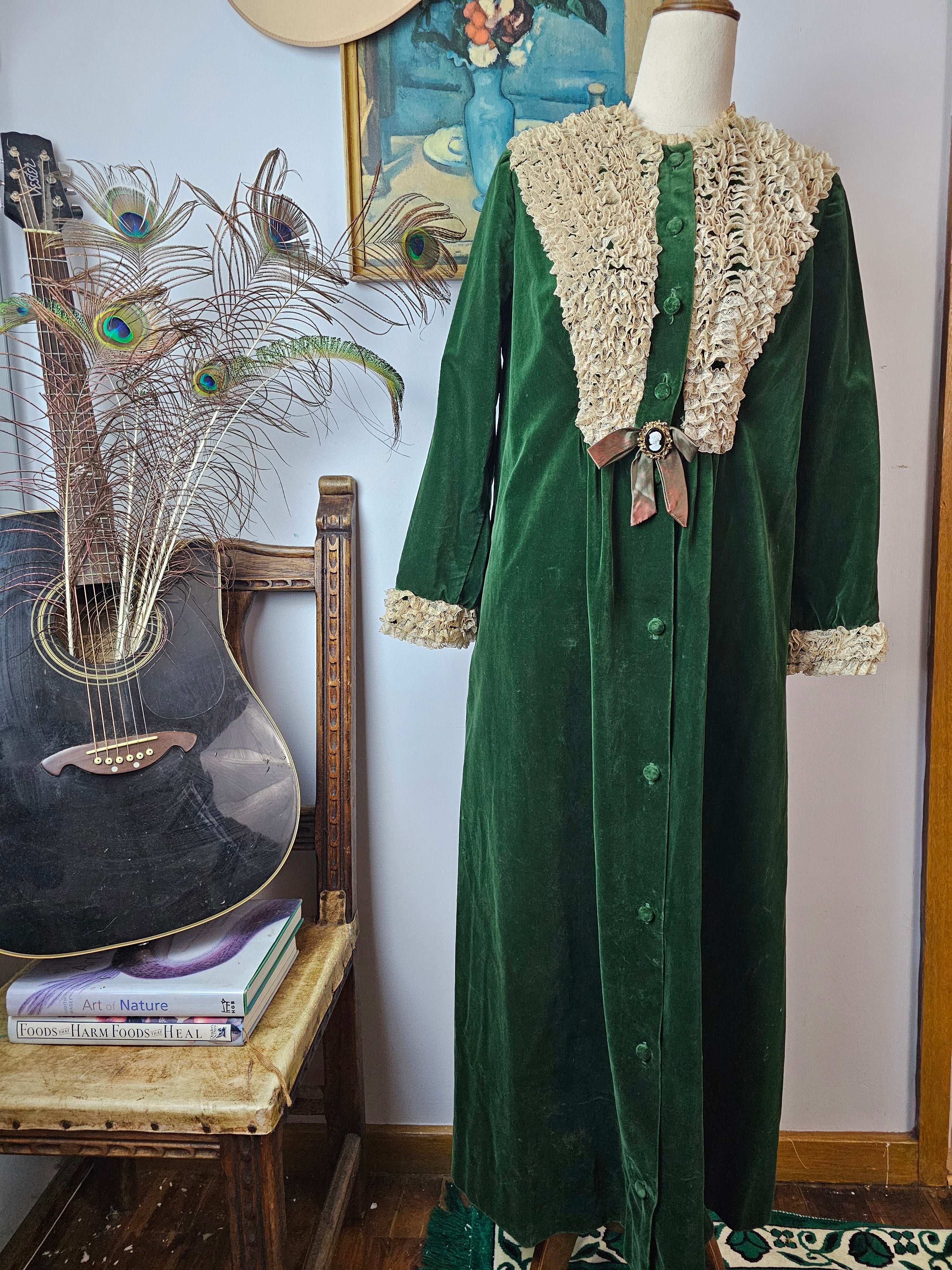 1970s Velvet Duster | Victorian Revival Romance