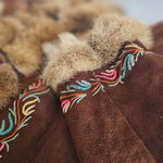 Vintage Suede & Fur Embroidered Coat – Boho Western Collector's Piece