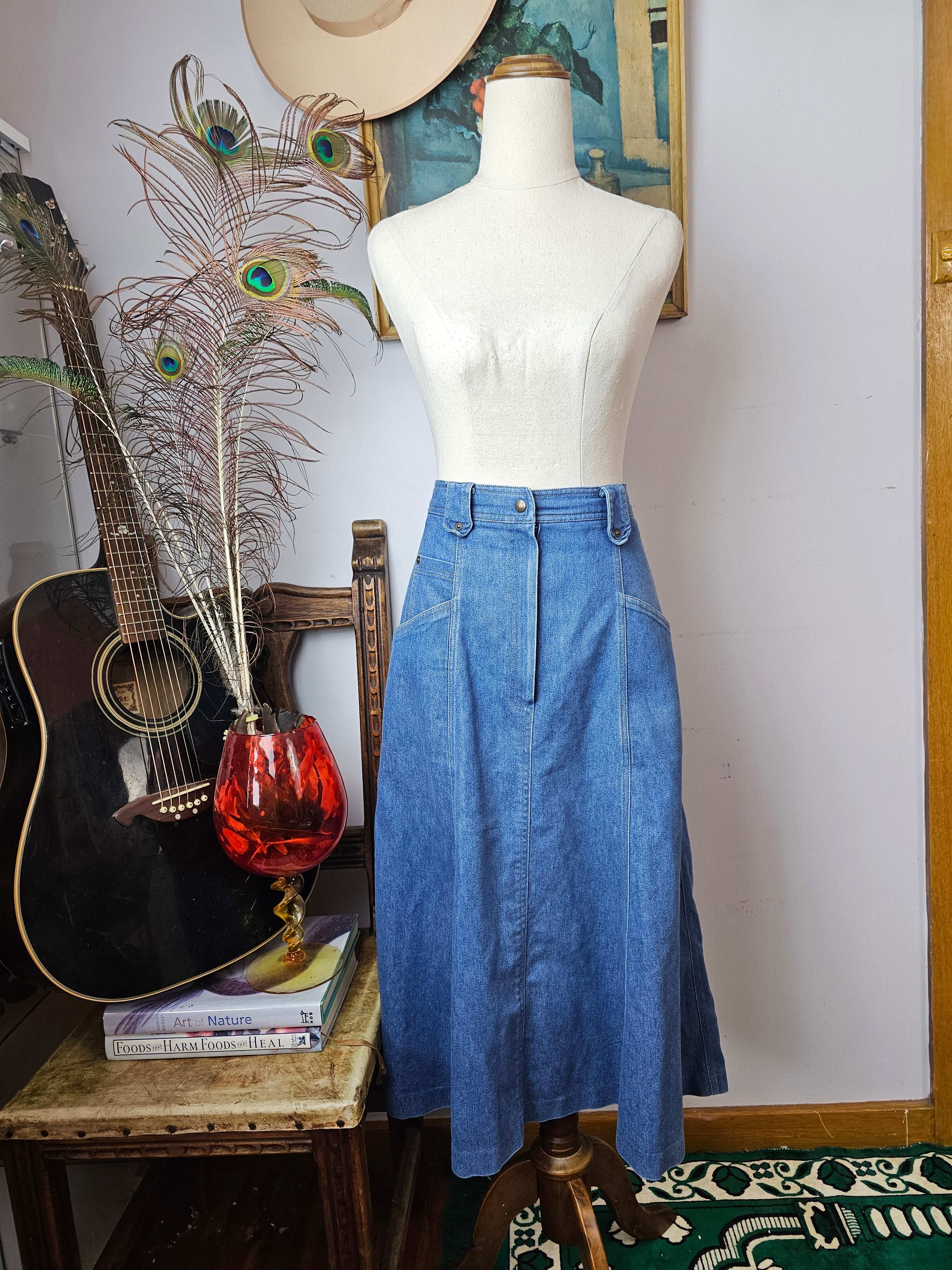 vintage denim skirt