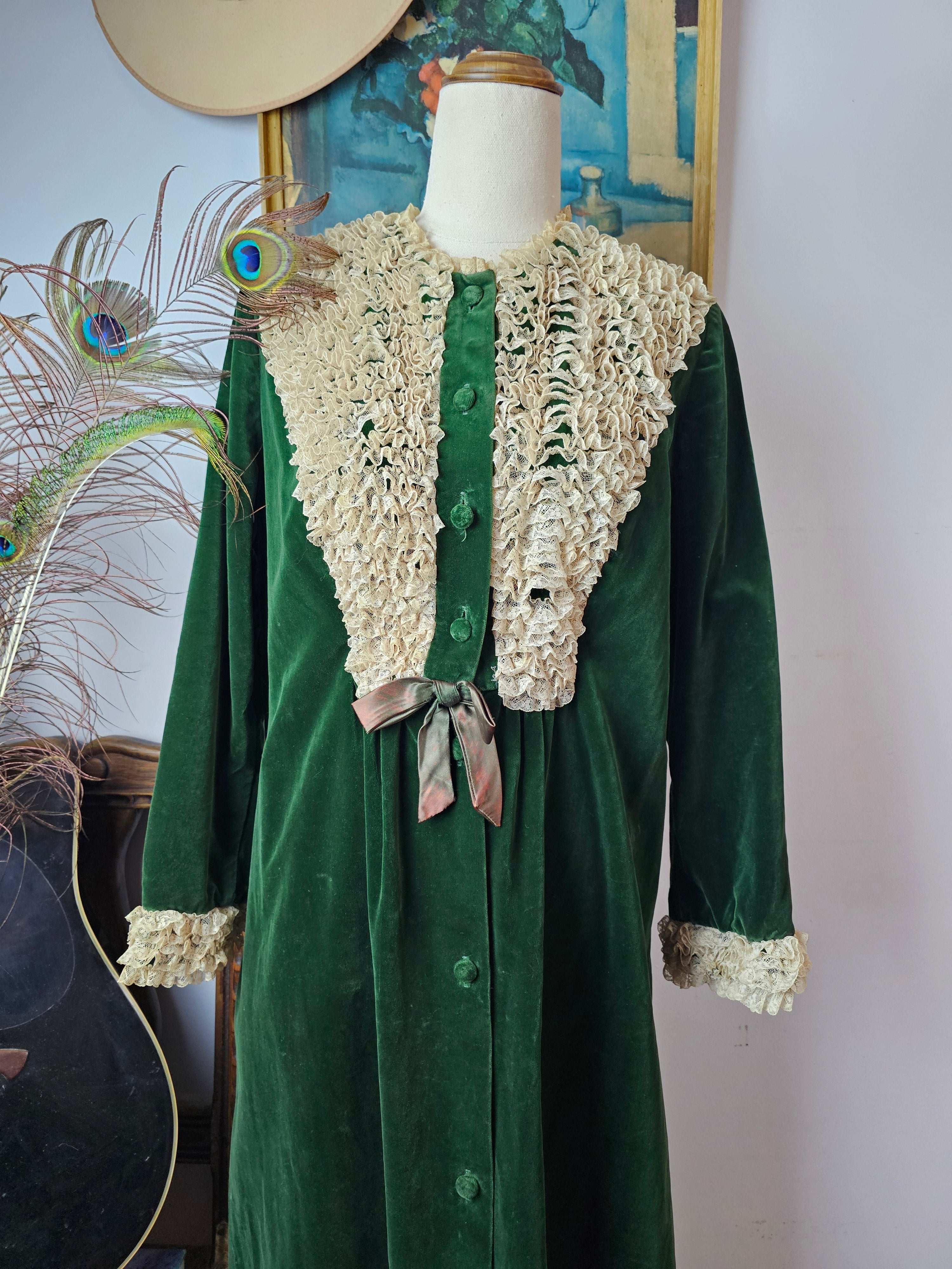 1970s Velvet Duster | Victorian Revival Romance