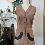 Vintage Two-Tone Suede Vest – Western Folk Classic