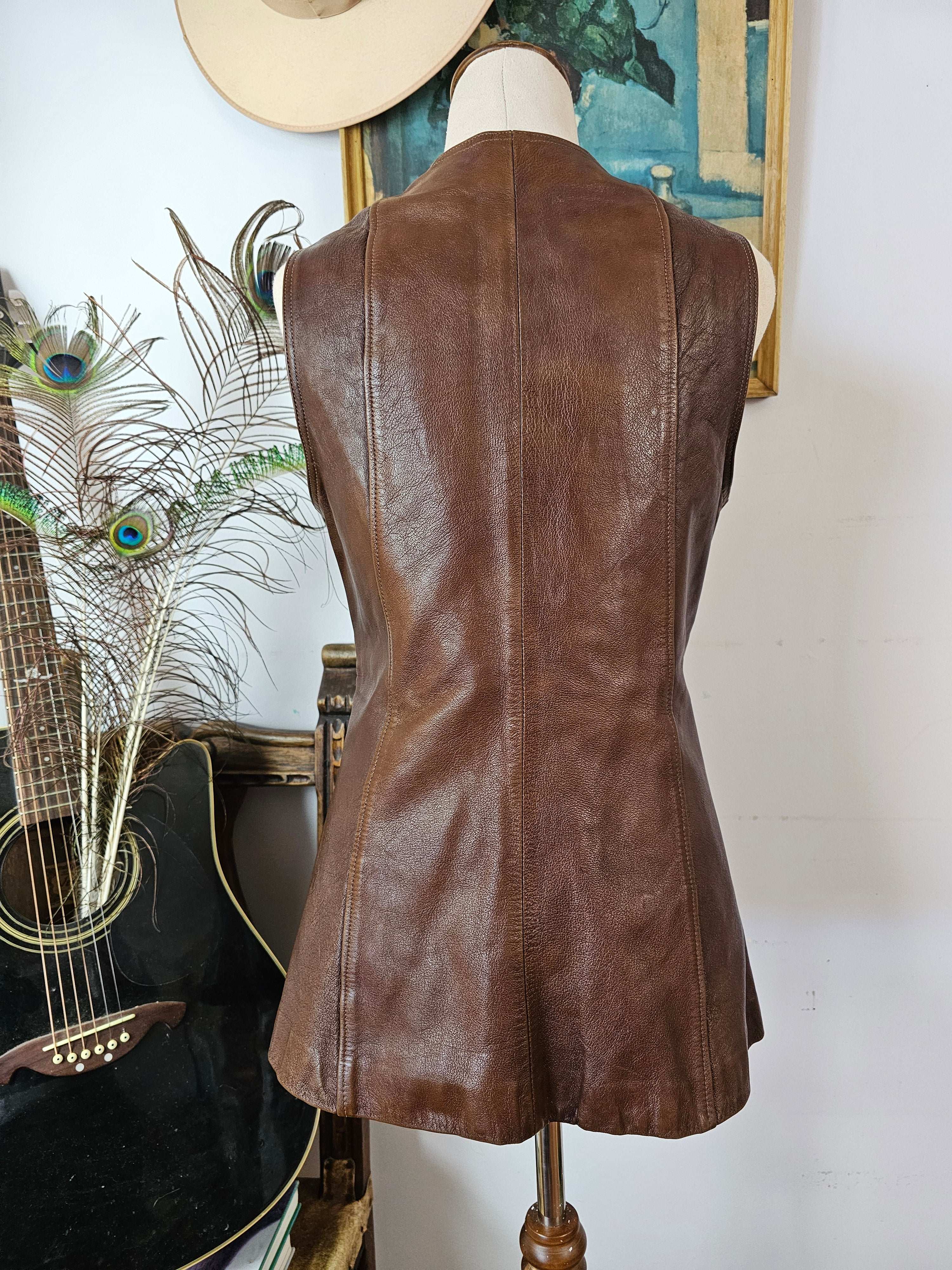 Leather Vest – Vintage Tooled Dream