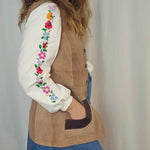 Vintage Two-Tone Suede Vest – Western Folk Classic