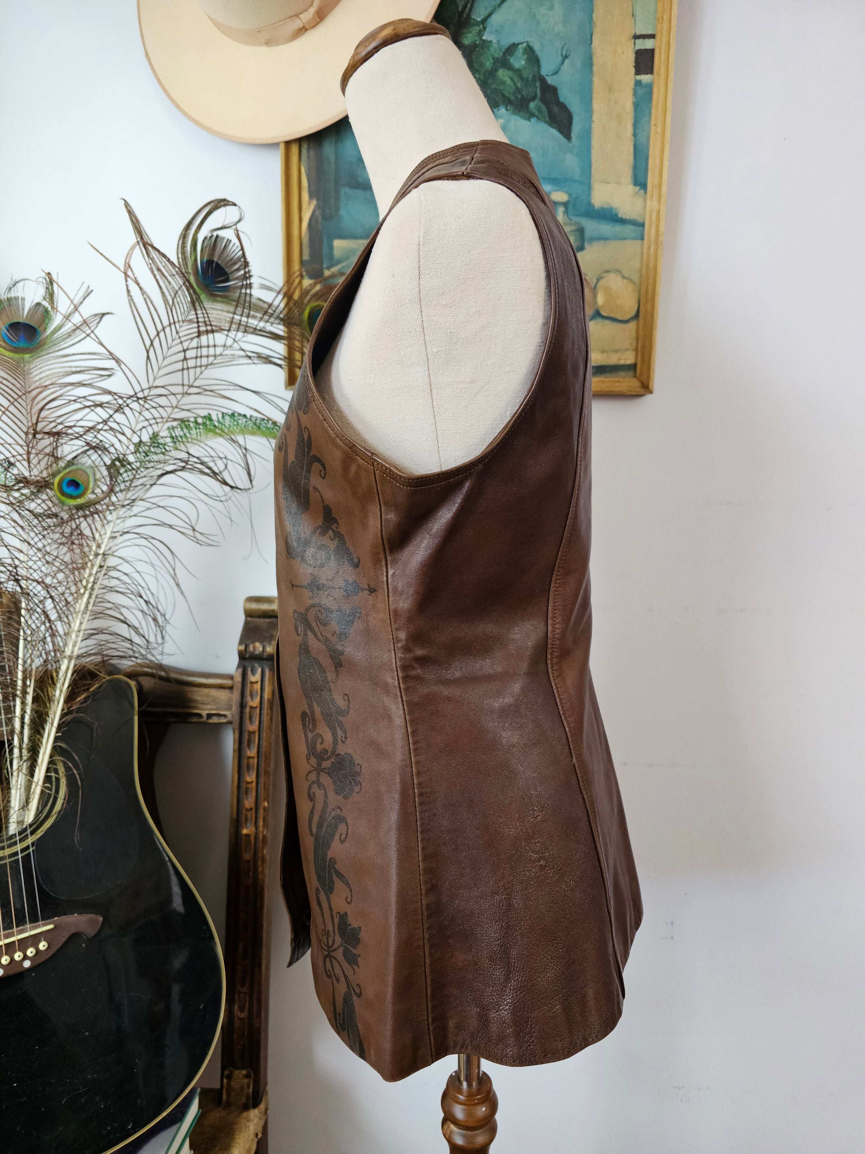 Leather Vest – Vintage Tooled Dream