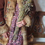 Vintage Suede & Fur Embroidered Coat – Boho Western Collector's Piece