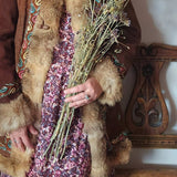 Vintage Suede & Fur Embroidered Coat – Boho Western Collector's Piece