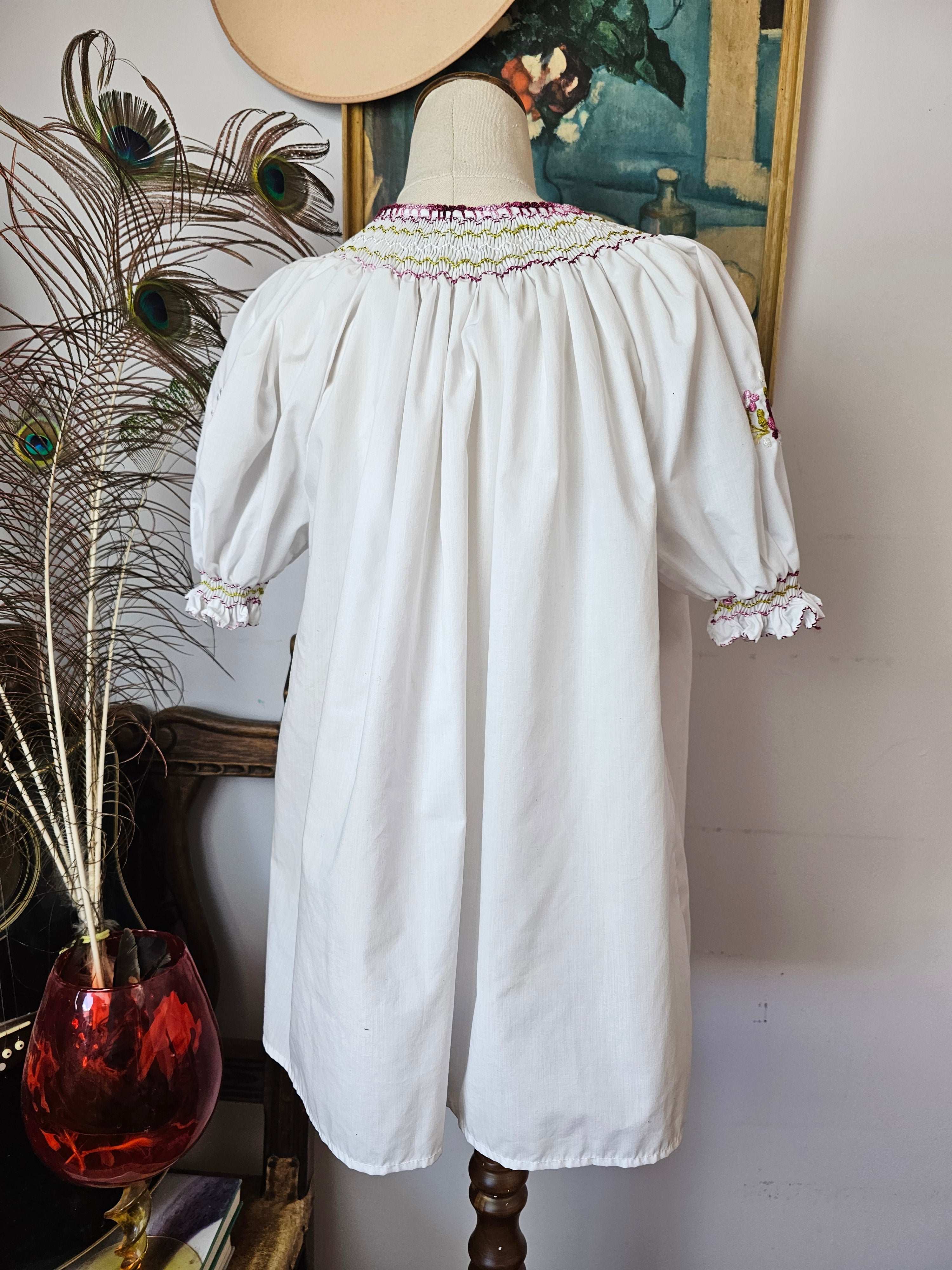 Vintage Bloom Peasant Blouse – Size L