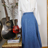 Vintage Caravelle A-Line Denim Midi Skirt – Size 10/12
