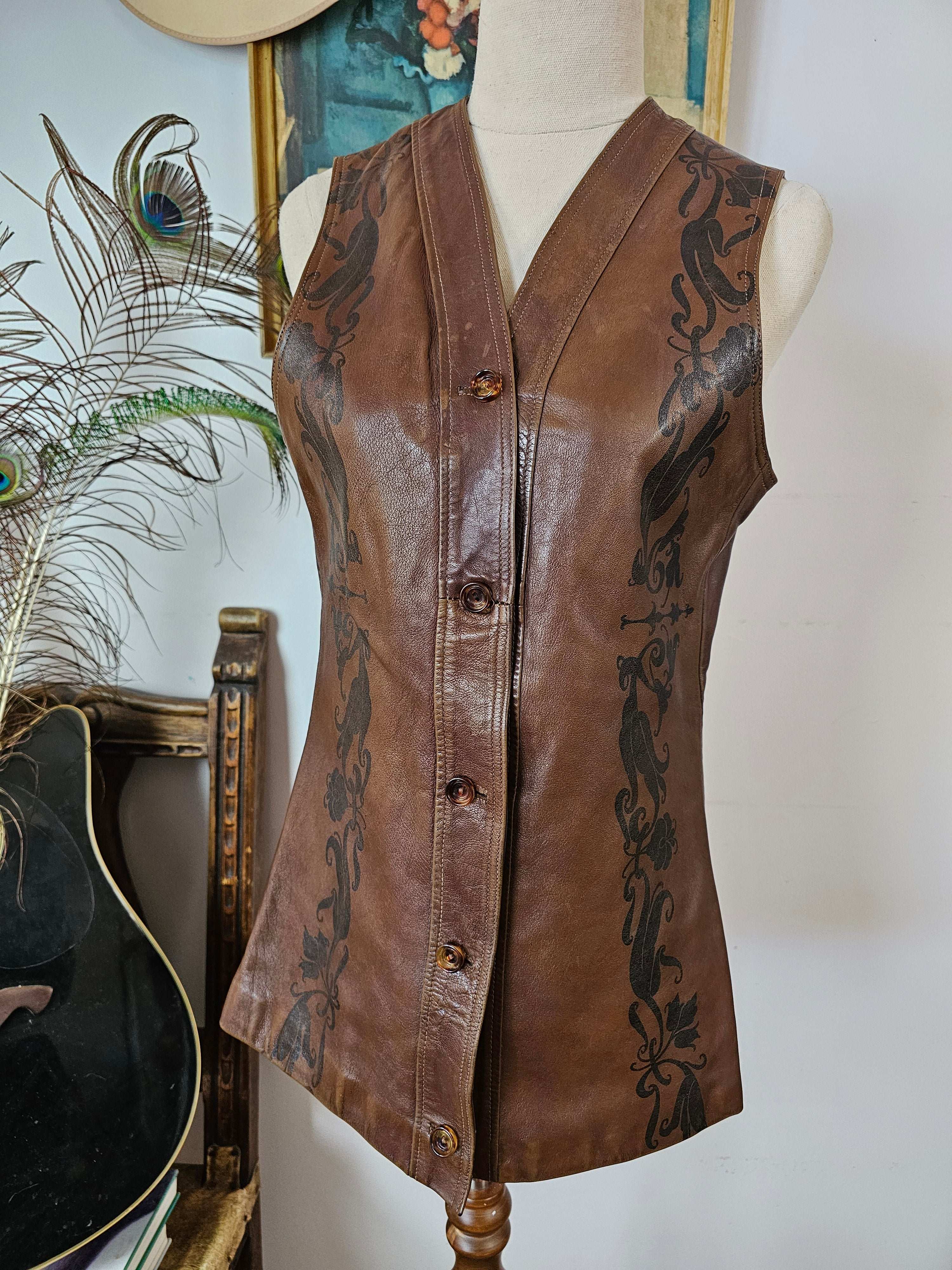 Leather Vest – Vintage Tooled Dream
