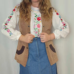 Vintage Two-Tone Suede Vest – Western Folk Classic