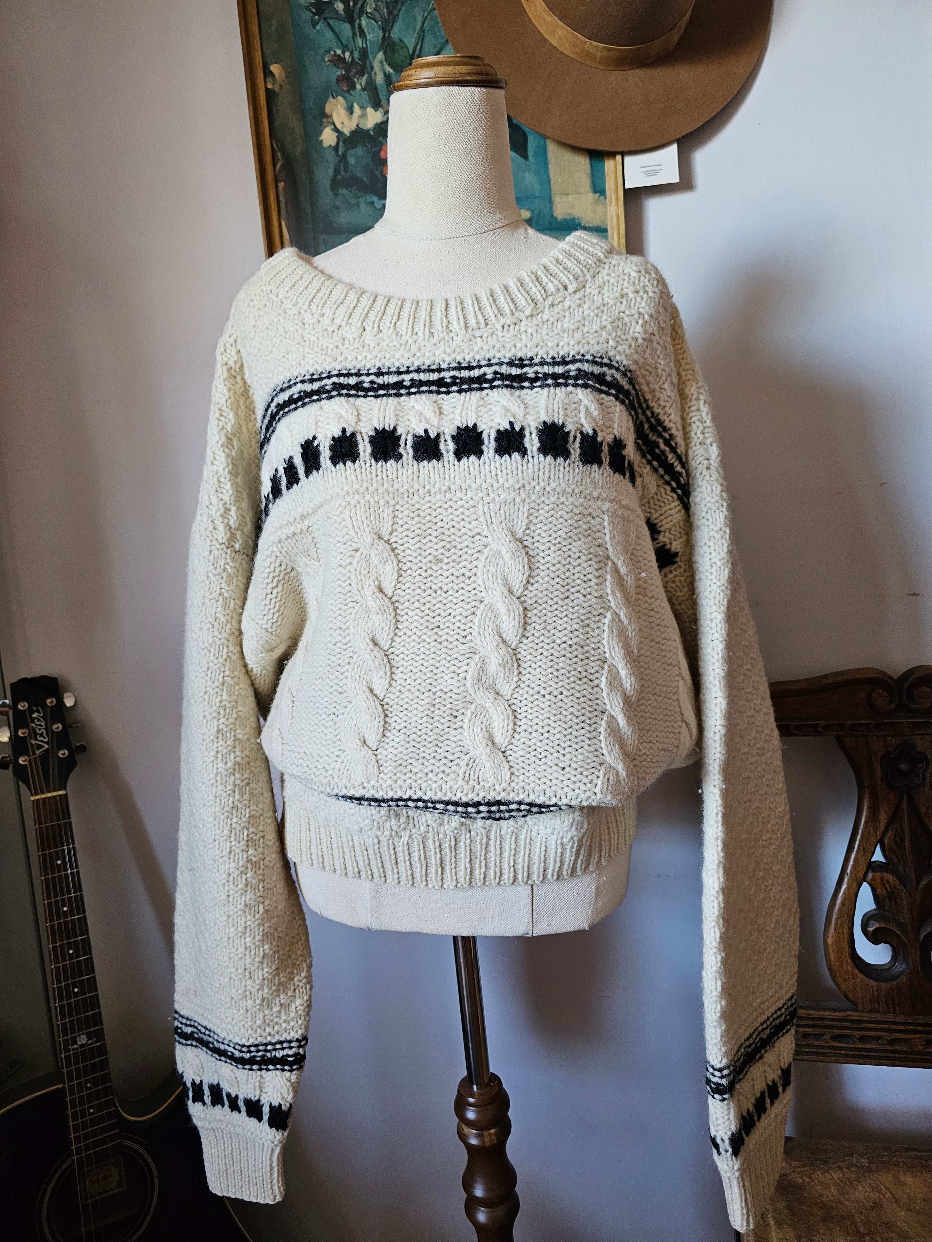 vintage wool cable knit jumper