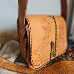 Vintage Hand-Tooled Leather Shoulder Bag