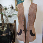 Vintage Two-Tone Suede Vest – Western Folk Classic