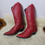 vintage red leather western boots – size 6.5 M