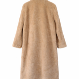 Vintage Champagne Brushed Mohair Long Coat – Made in England 10/12