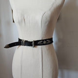 Vintage Black Leather Concho Belt