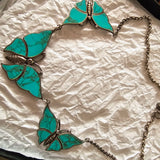 Vintage Zuni Sterling Silver & Turquoise Butterfly Necklace