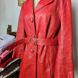 1970s Stewart Hunt Red Leather Trench – AU 10/12