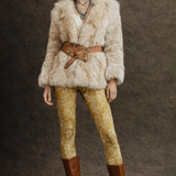 Vintage Cream Faux Fur Jacket – Silk Lined 8/10