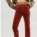 Rollas Dusters Bootcut Cords – Brick | Size 10