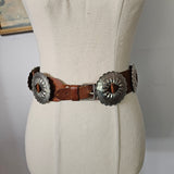 Vintage Western Leather Concho Belt XS/S