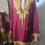 Chasing Unicorns Queen Of Hearts Velvet Tunic M rrp$600+