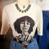 Patti Smith Vintage-Inspired Graphic Tee – White – Lectro Size L