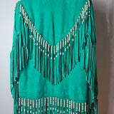 Emerald Fringe Suede Jacket – Custom Made Mexico rrp$600+