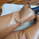 Vintage Tan Leather Tall Boots – Size 7.5