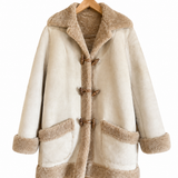 Vintage Shearling Toggle Coat – Cream M