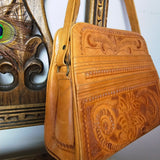 Vintage Hand-Tooled Leather Shoulder Bag – Flores Bags, Mexico