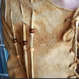 Vintage 1970s Suede Beaded Lace-Up Jacket – One of a Kind