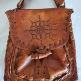 Vintage Tooled Leather Shoulder Bag