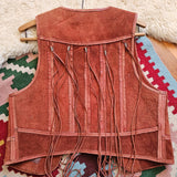 Vintage Western Leathercraft Suede Fringe Vest roughly 12/14