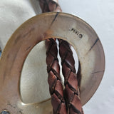 vintage brighton braided leather belt + original pouch
