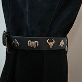 The Lair Western Motif Leather Belt – Size L