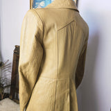 Vintage 70s Beige Leather Coat – “Looking Good” Melbourne S 8/10