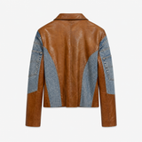 Vintage Vera Pelle Leather &amp; Denim Jacket | Size M